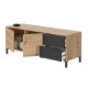 Mesa TV Brooklyn roble y gris 2 puertas 130x41x47cm