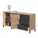 Aparador Brooklyn roble y gris 154x41x74cm
