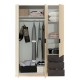 Armario 3 puertas y 3 cajones roble 121x52x180cm