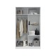 Armario 2 puertas correderas blanco y cemento 120x50x200cm