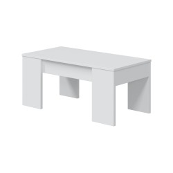 Mesa centro elevable blanco 100x50x45cm