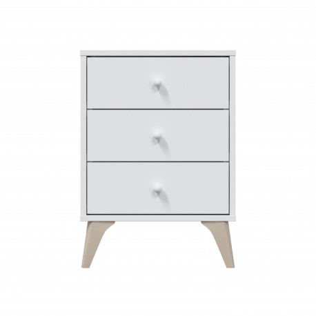 Mesita Sweet 3 cajones blanco 40x33,5x56cm