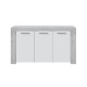 Aparador Ambit blanco y cemento 3 puertas 144x42x80cm