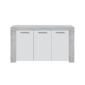 Aparador Ambit blanco y cemento 3 puertas 144x42x80cm