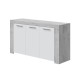 Aparador Ambit blanco y cemento 3 puertas 144x42x80cm