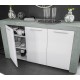 Aparador Ambit blanco y cemento 3 puertas 144x42x80cm