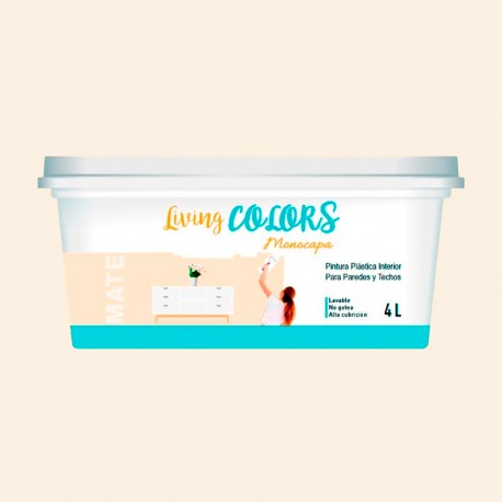 Pintura plástica monocapa blanco roto crema 4lt.