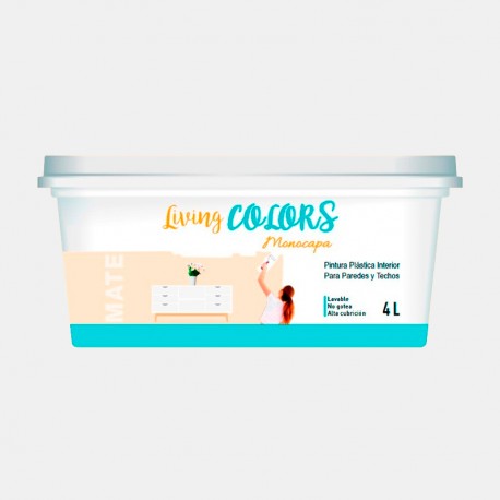 Pintura plástica living colors blanco roto polar 4lt.