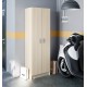 Armario multiusos 2p roble claro 59x37x180cm