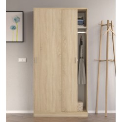 Armario 2p correderas roble canadian 100x52x200cm