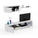 Mueble salón blanco y gris 200x46x41cm