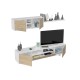 Mueble salón blanco y roble 200x46x41cm
