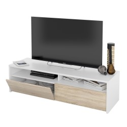 Mueble tv Tokio blanco y roble 130x36x42cm