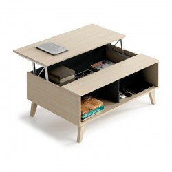 Mesa centro Zaiken elevable grafito roble