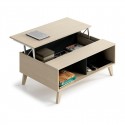 Mesa centro Zaiken elevable grafito roble