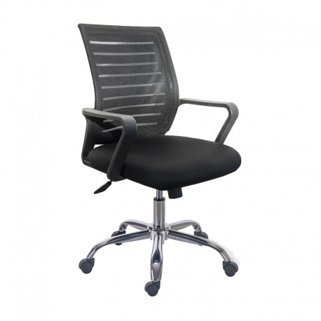 Silla de oficina negra transpirable