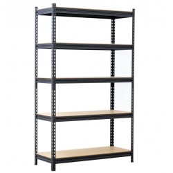 Estantería de metal/madera 5 baldas 112x45x186cm negro