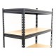 Estantería de metal/madera 5 baldas 112x45x186cm negro