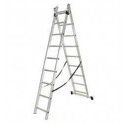 Escalera profesional aluminio 2x9 peldaños