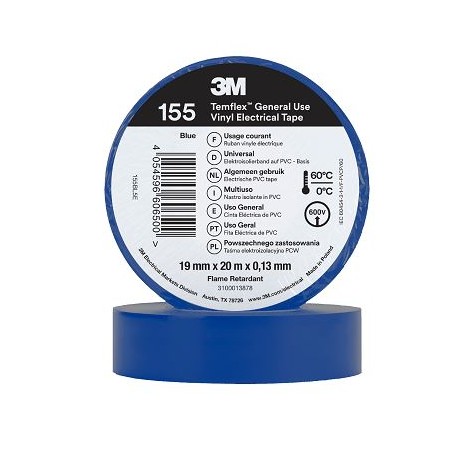 Cinta aislante 3M 19mm x 20mt azul