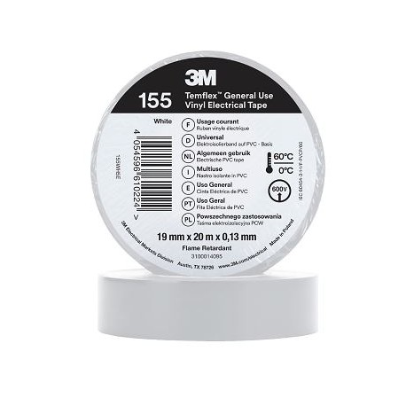 Cinta aislante 3M 19mm x 20mt blanco