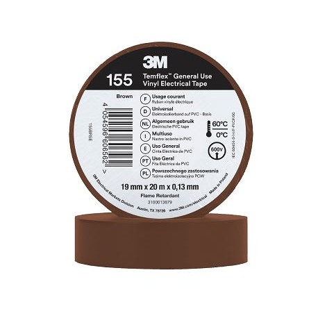 Cinta aislante 3M 19mm x 20mt marron