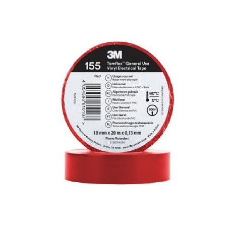 Cinta aislante 3M 19mm x 20mt rojo