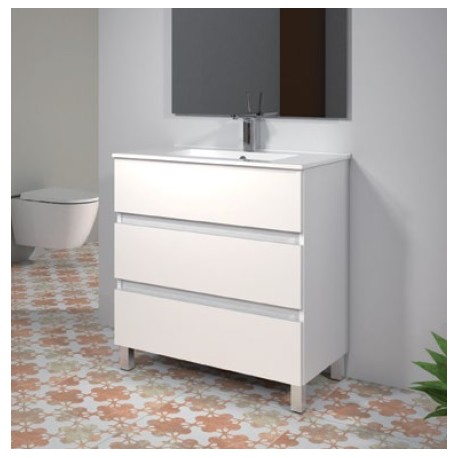 Mueble de baño Madrid blanco brillo 80cm