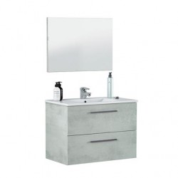 Mueble de baño + espejo Aruba suspendido cemento 80cm