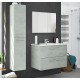 Mueble de baño + espejo Aruba suspendido cemento 80cm