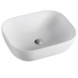 Lavabo cerámica sobre encimera UNO blanco mate 51x41cm