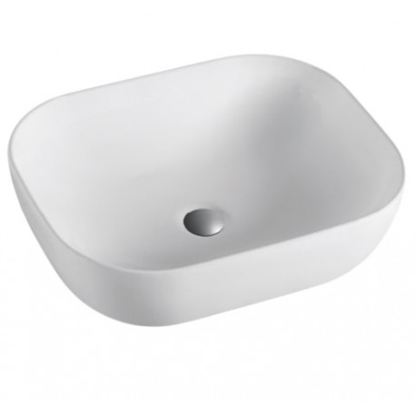 Lavabo cerámica sobre encimera UNO blanco mate 51x41cm