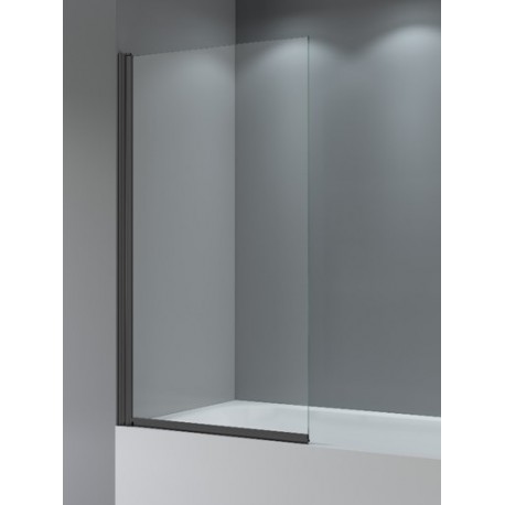 Mampara bañera 80x140cm negro transparente