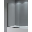 Mampara bañera 80x140cm negro transparente
