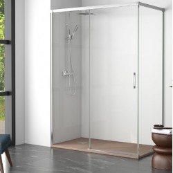 Mampara ducha Yaiza cromo transparente 80x140