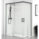 Mampara ducha Yaiza negro transparente 80x080cm