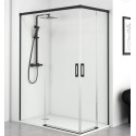 Mampara ducha Yaiza negro transparente 80x080cm