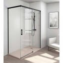 Mampara ducha Yaiza negro transparente 80x125cm