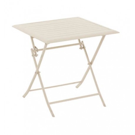 Mesa Essentia plegable de aluminio color arcilla 71x71cm