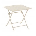 Mesa Essentia plegable de aluminio color arcilla 71x71cm