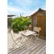 Mesa Essentia plegable de aluminio color arcilla 71x71cm