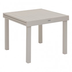 Mesa Piazza extensible 90-180x90cm aluminio arcilla