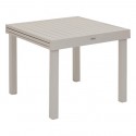 Mesa Piazza extensible 90-180x90cm aluminio arcilla