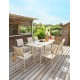 Mesa Piazza extensible 90-180x90cm aluminio arcilla