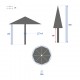 Parasol bambú 3 metros topo