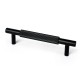 Asa aluminio estriado 128mm negro 2uds