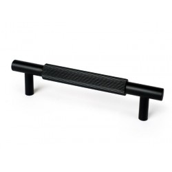 Asa aluminio estriado 128mm negro 2uds
