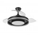 Ventilador de techo DC retráctil negro con luz led RGB + mando Ø107 Pitufo