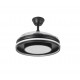 Ventilador de techo DC retráctil negro con luz led RGB + mando Ø107 Pitufo