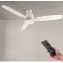 Ventilador de techo DC blanco con luz led + mando Ø132 Bass